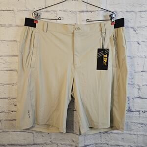 Outdoor sports Size 38 Mens Beige Zip Fly Pocket Stretch Shorts NWT